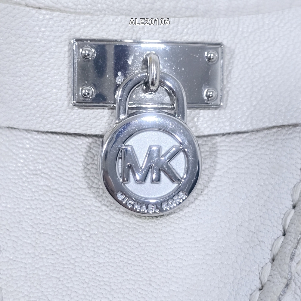 Michael Kors Mocassines Hamilton Cream whith Logo MK Size 8.5M - Picture 6 of 13
